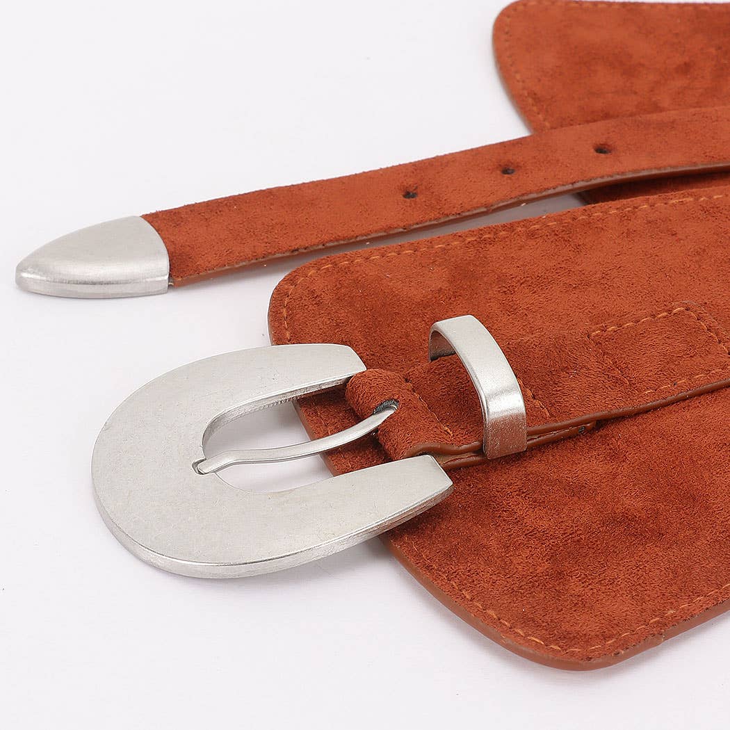 Suede Statement Buckle Belt