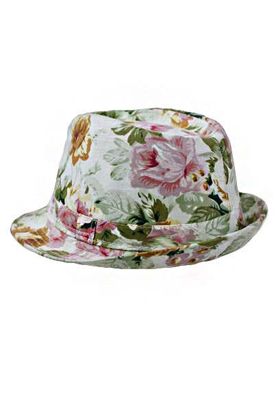 Flower Design Cotton Fedora