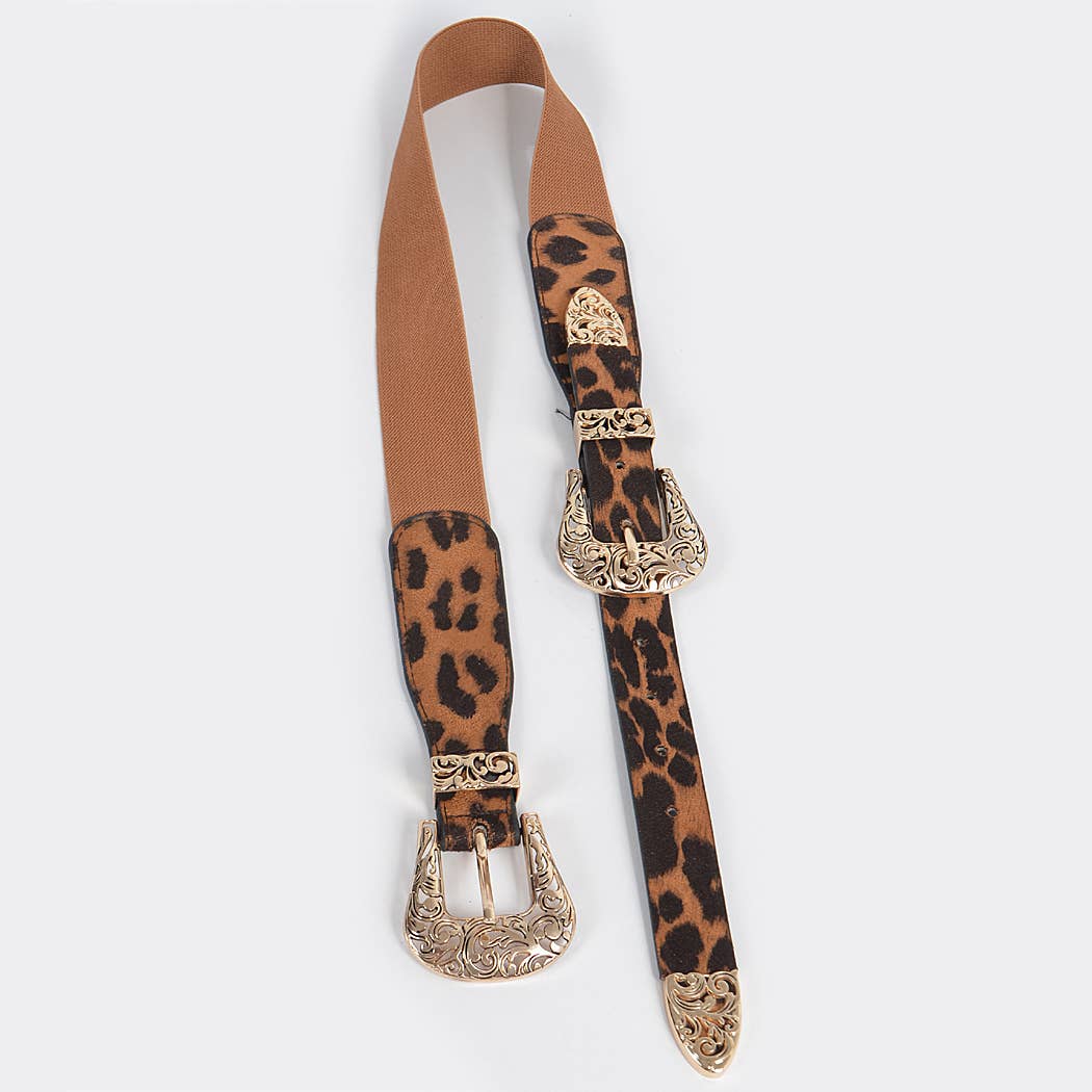 Dual Leopard Buckle Belt