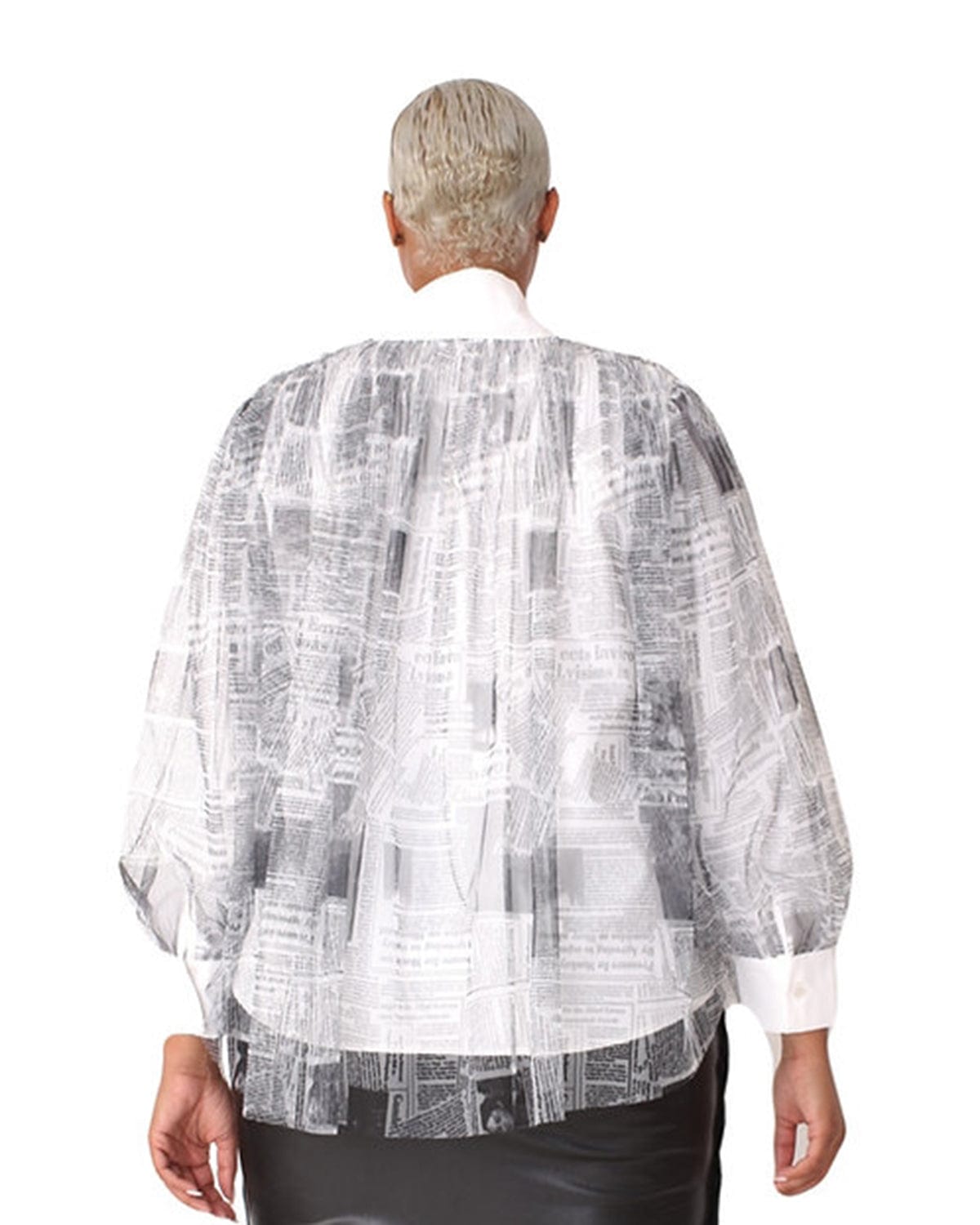 For Her Tulle Overlay Print Bow Top