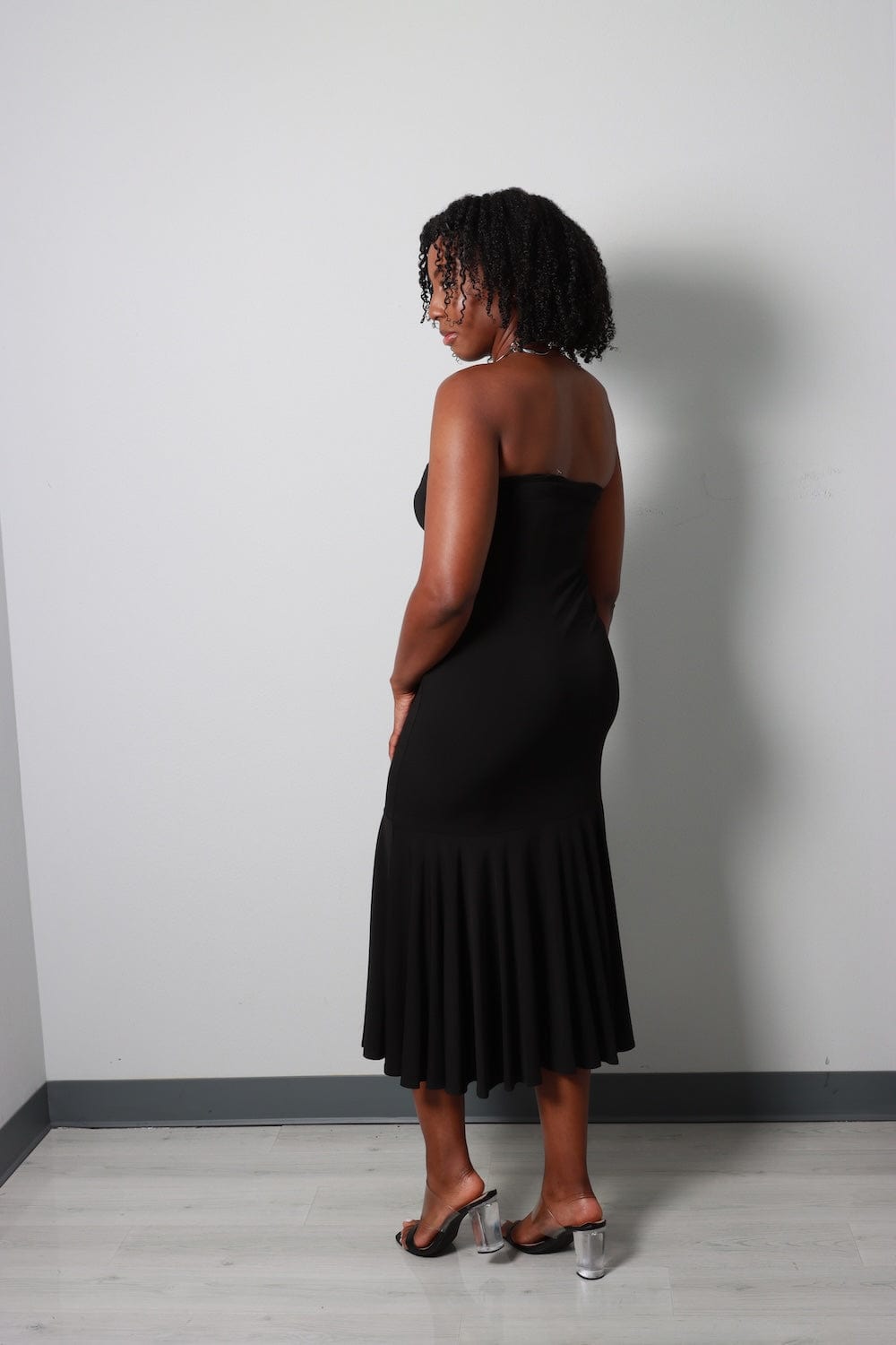 Midnight Flare Strapless Dress