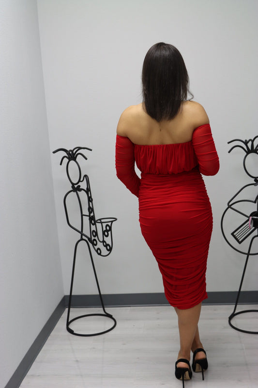 Nicole's Ruched Midi