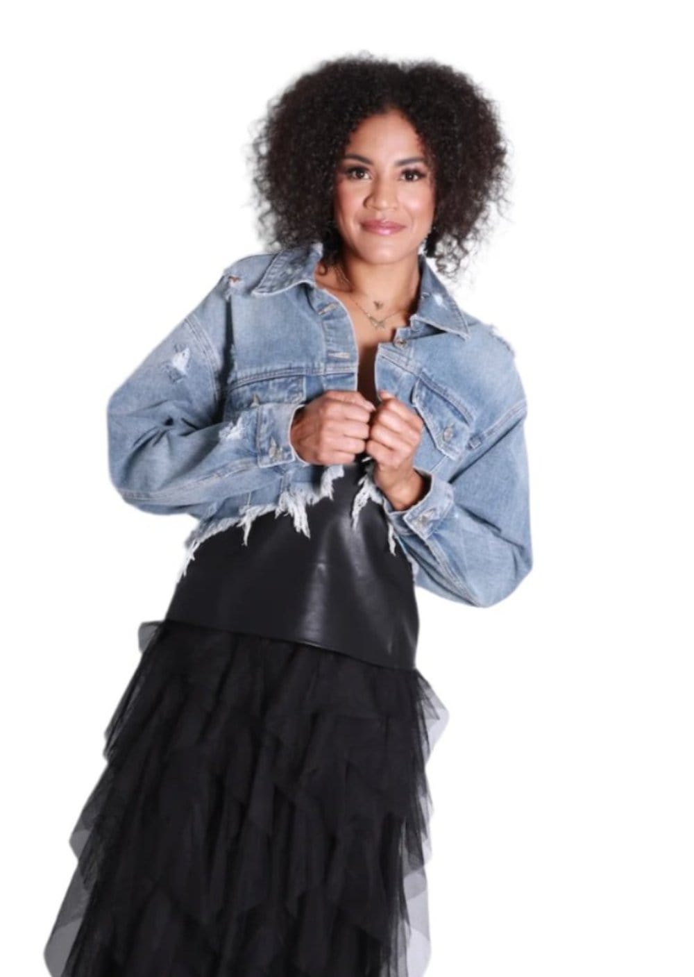 Keisha's Cropped Chewed Hem Jacket