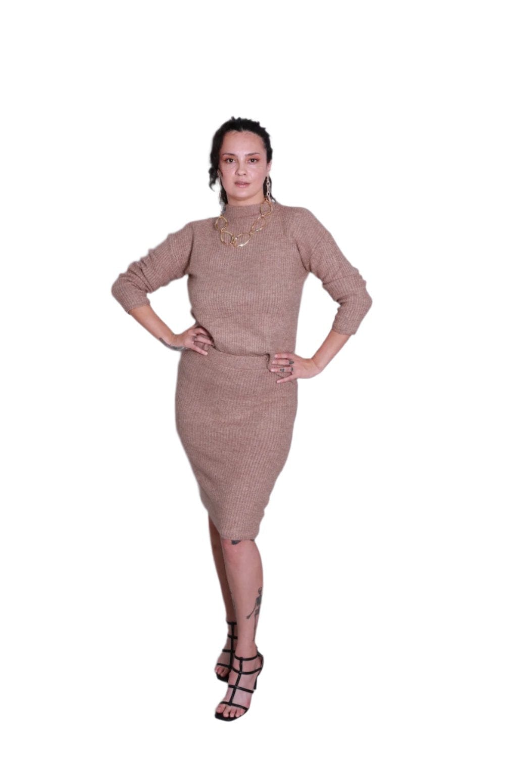 Thick Knit Loose Sweater Set