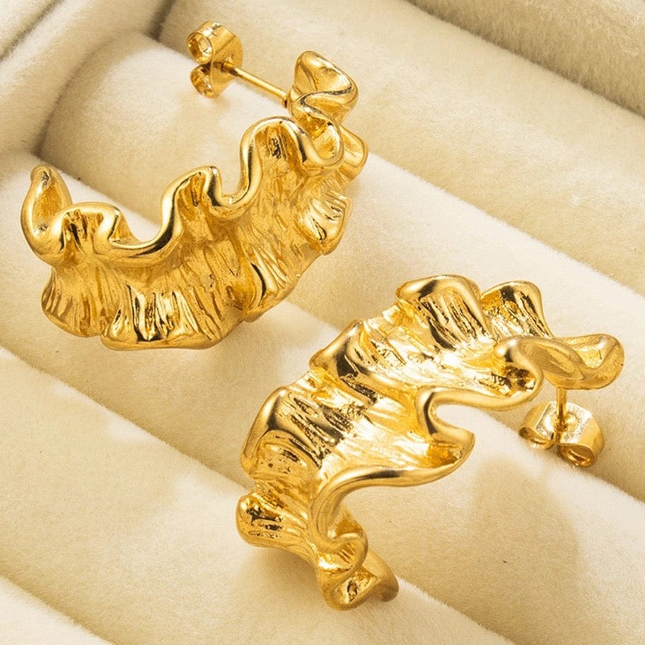 14K Gold Plated Chunky Earring