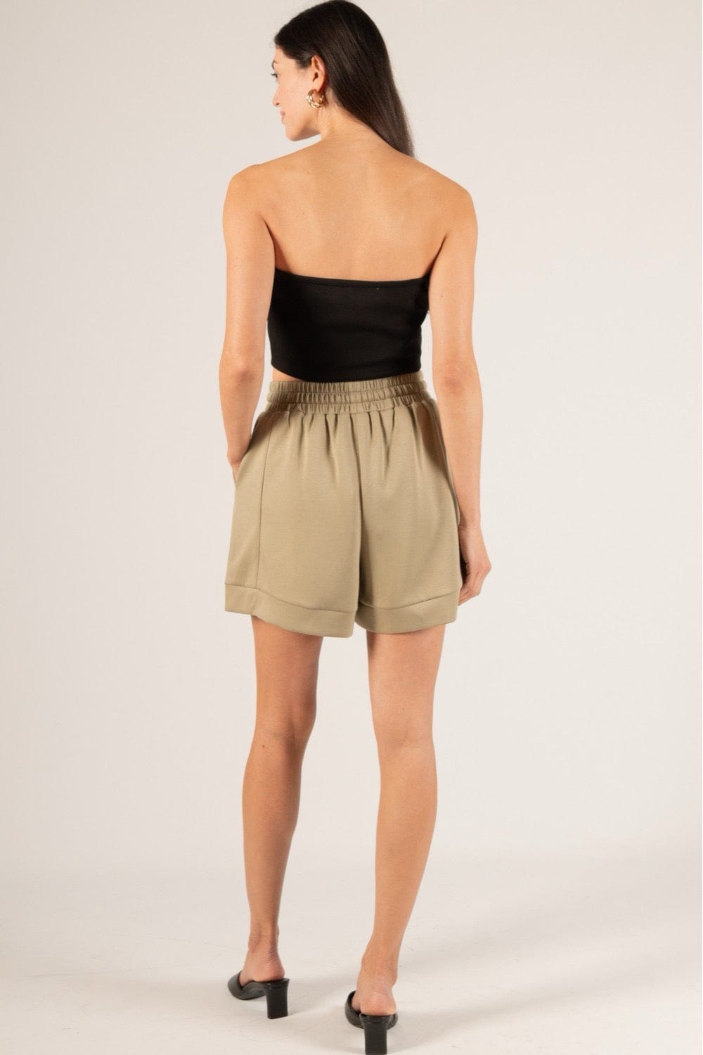 Back view of the P Cill Butter Modal Shorts, highlighting the seamless finish, sculpting fit, and luxurious feel of the fabric.