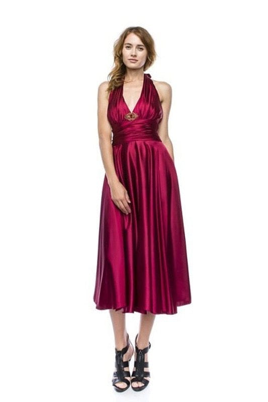 Zena's Satin Halter Dress