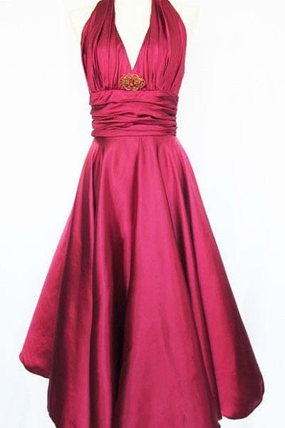 Zena's Satin Halter Dress