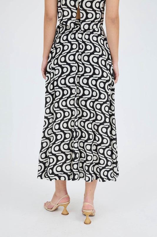 Graphic Motion Midi Skirt