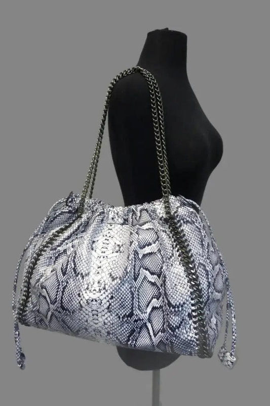 Jane's Black/White Snake Print Bag