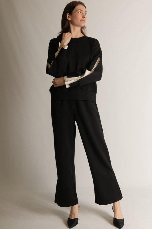 p cill Butter Modal Wide Leg Pants with Bottom Slits
