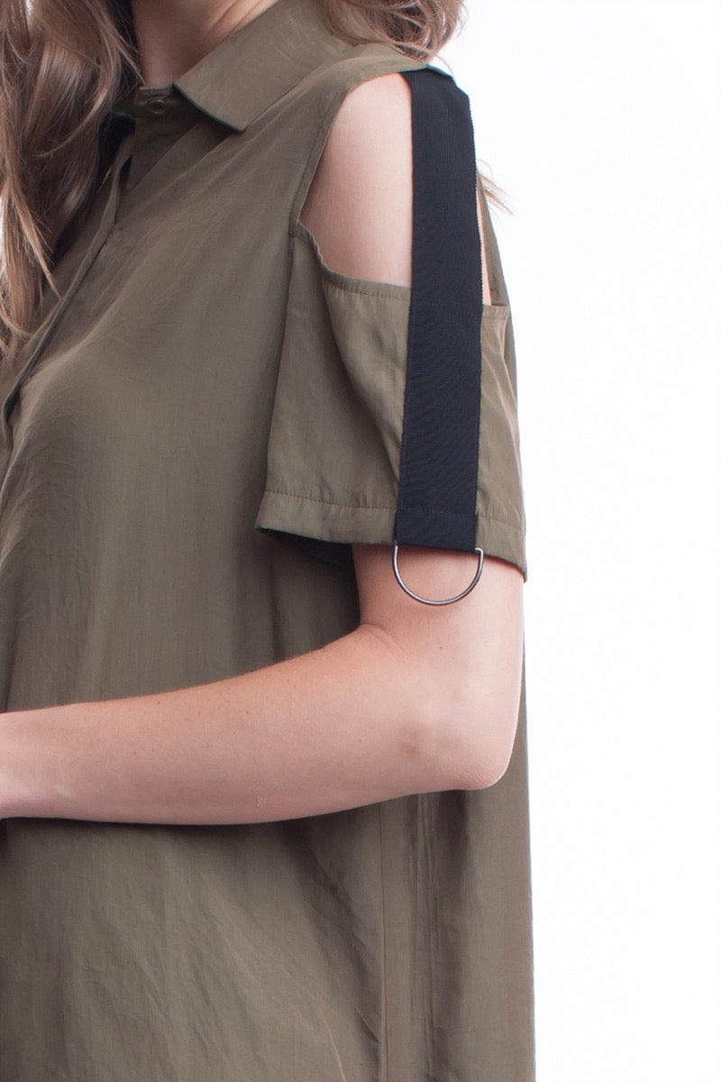 Detailed Cold Shoulder Blouse