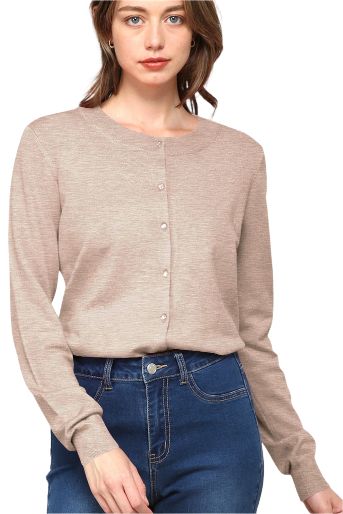 Everyday Round Neck Silk Blend Cardigan