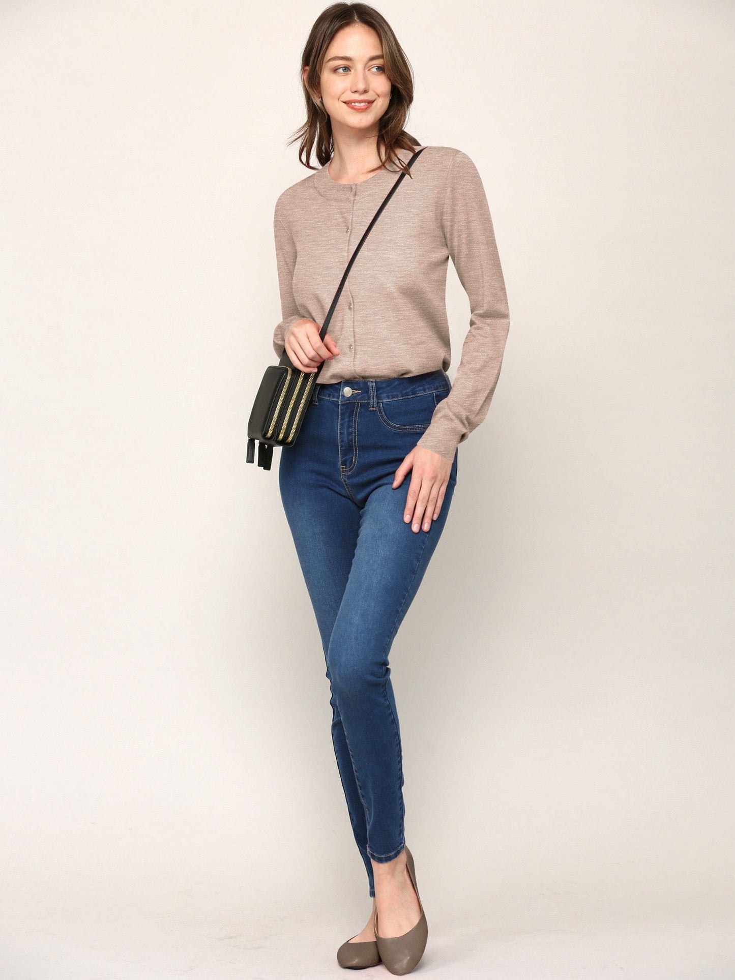 Everyday Round Neck Silk Blend Cardigan