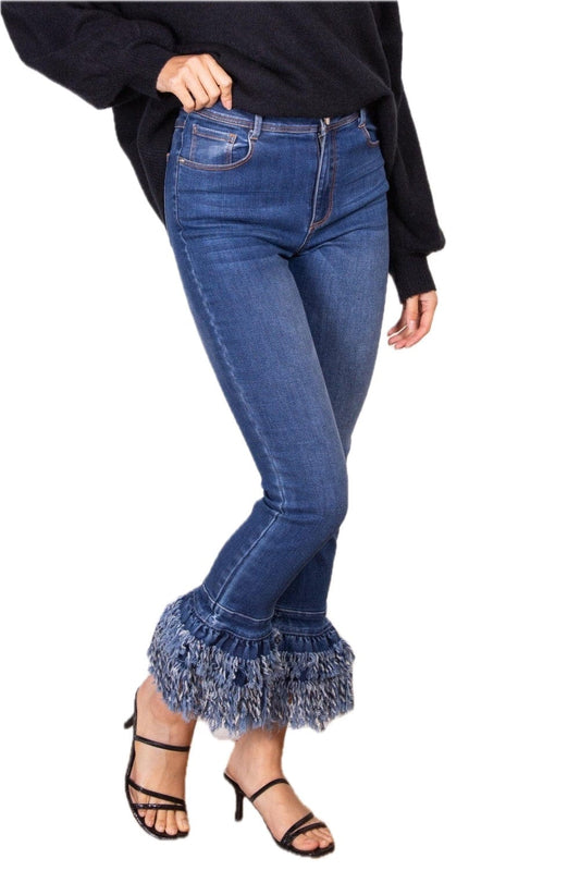 Boho Frayed Bottom Jeans