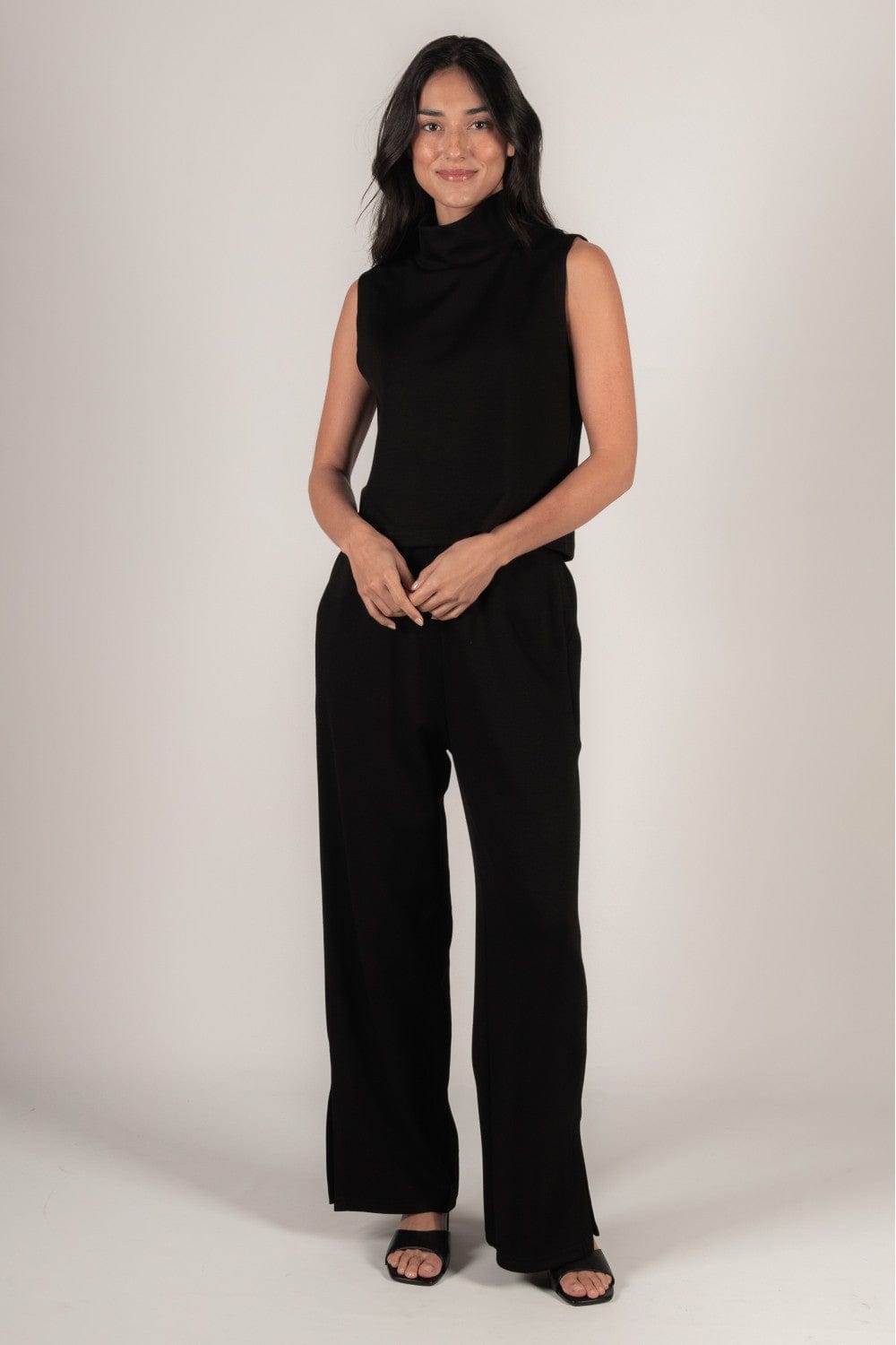 P. CILL Scuba Cowl Neck Sleeveless Top