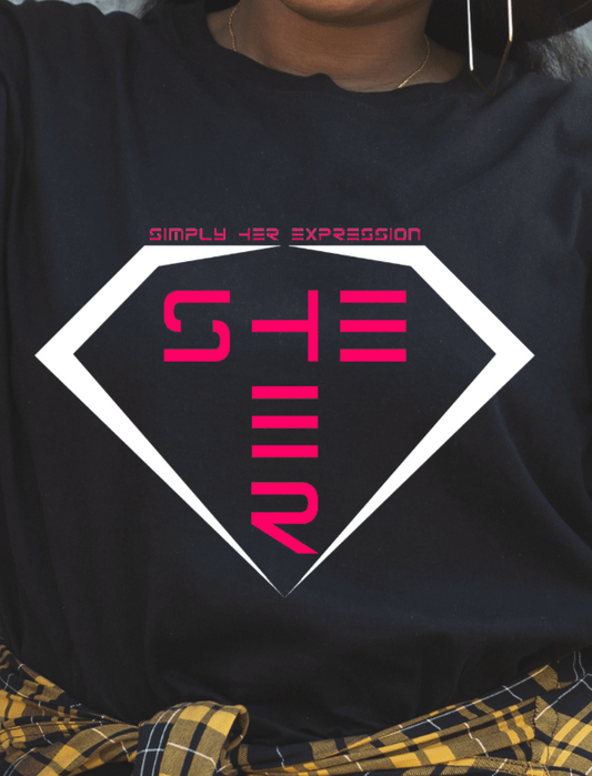 SHE/HER Pronoun Tee in Black