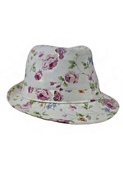 Flower Design Cotton Fedora