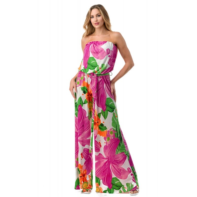 Wide Leg Jumpsuit with Ring Belt
