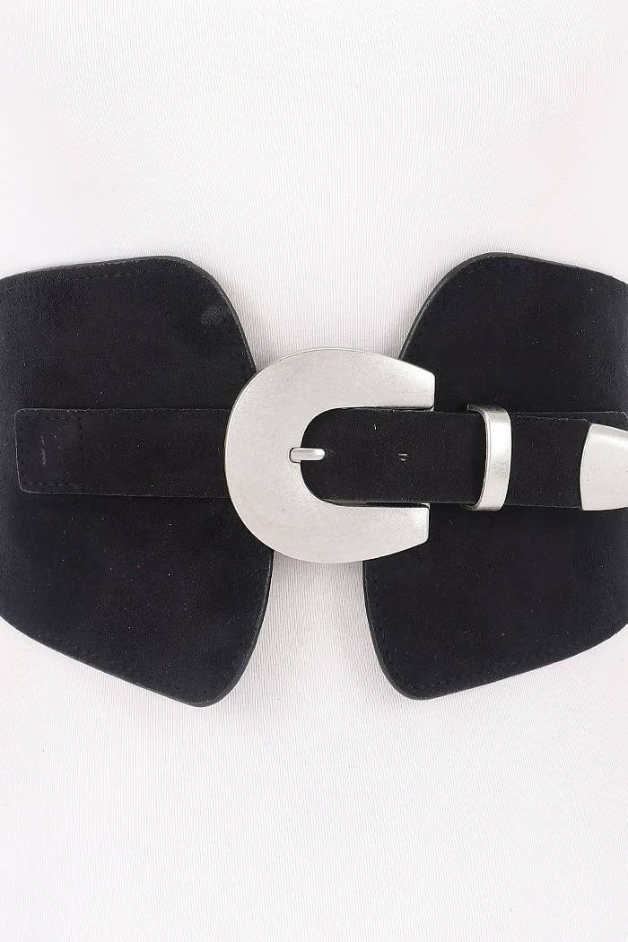 Suede Statement Buckle Belt