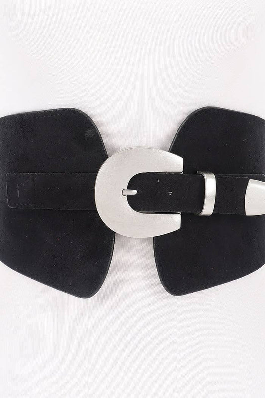 Suede Statement Buckle Belt