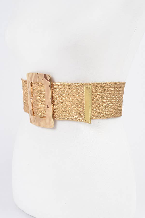 Straw Glamour Stretch Belt