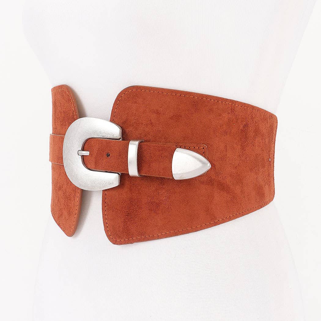 Suede Statement Buckle Belt