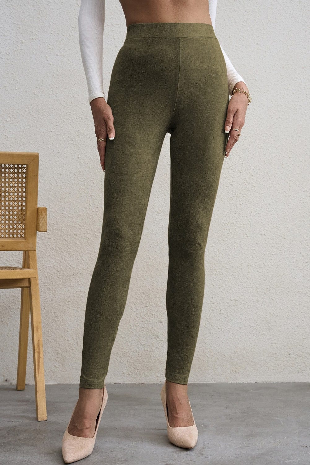 Faux Suede Skinny Leggings