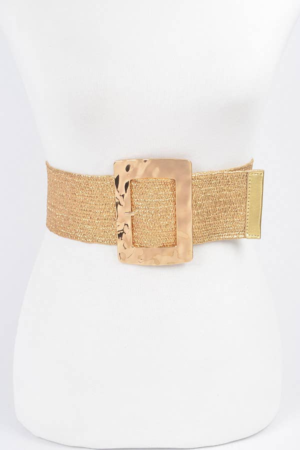 Straw Glamour Stretch Belt