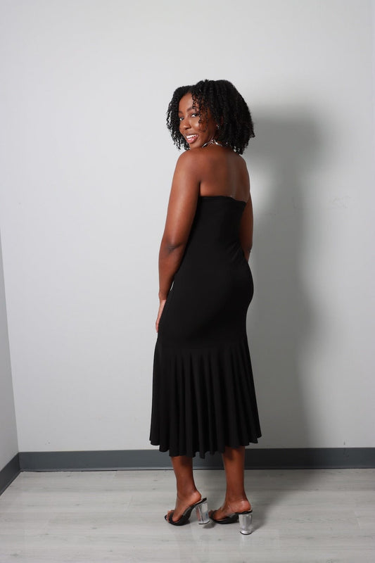 Midnight Flare Strapless Dress