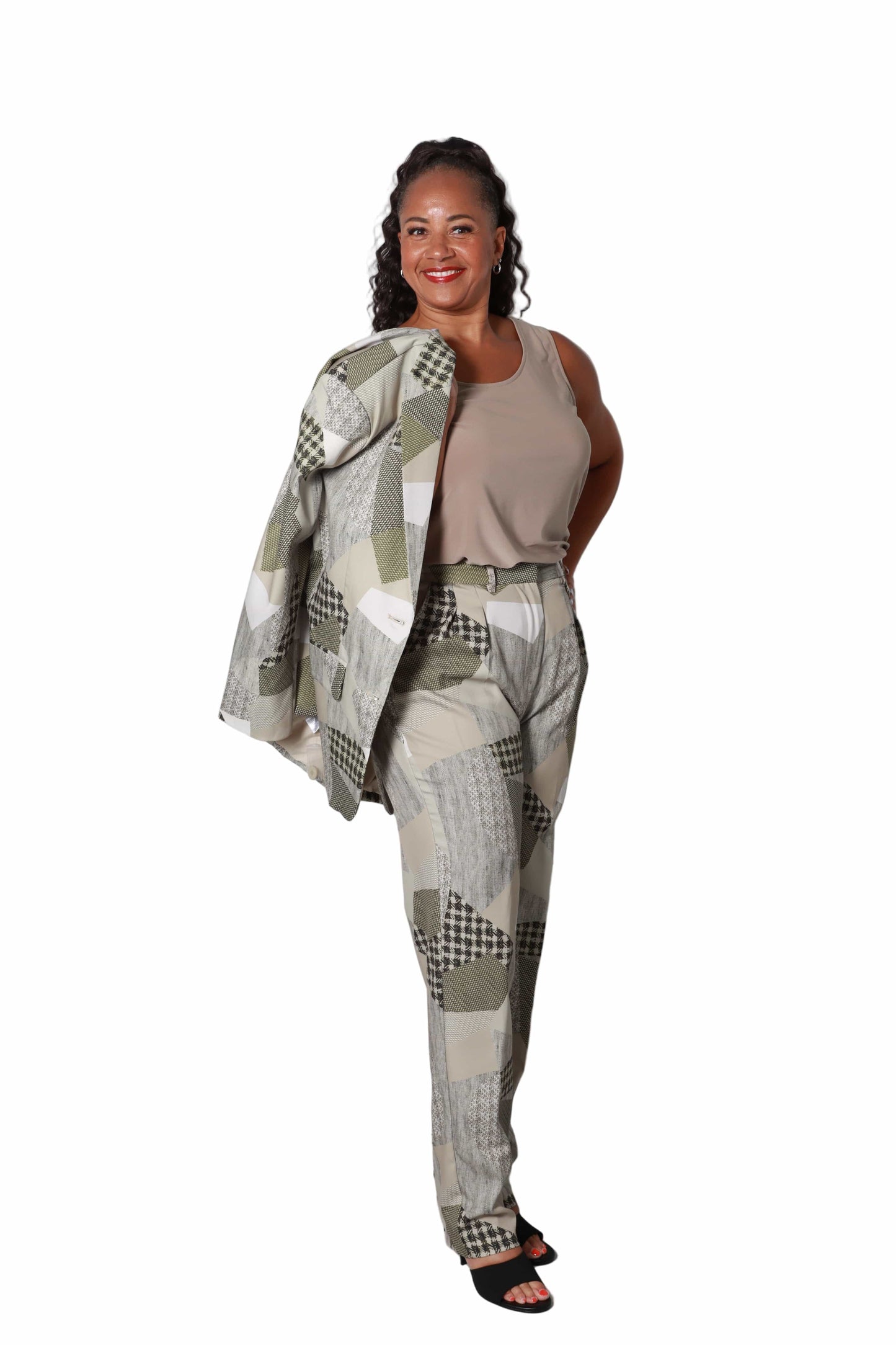 Patchwork Power Blazer