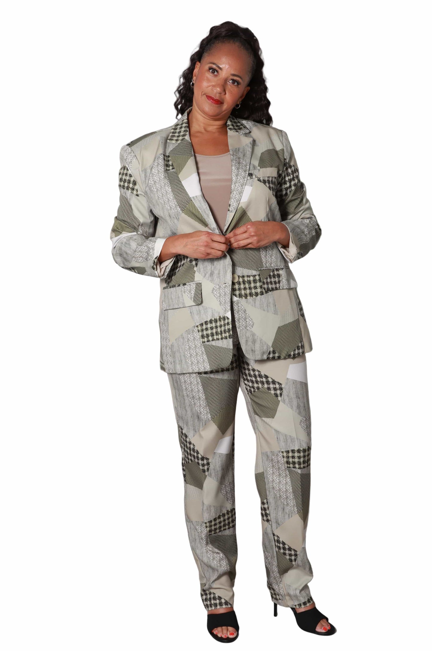 Patchwork Power Blazer