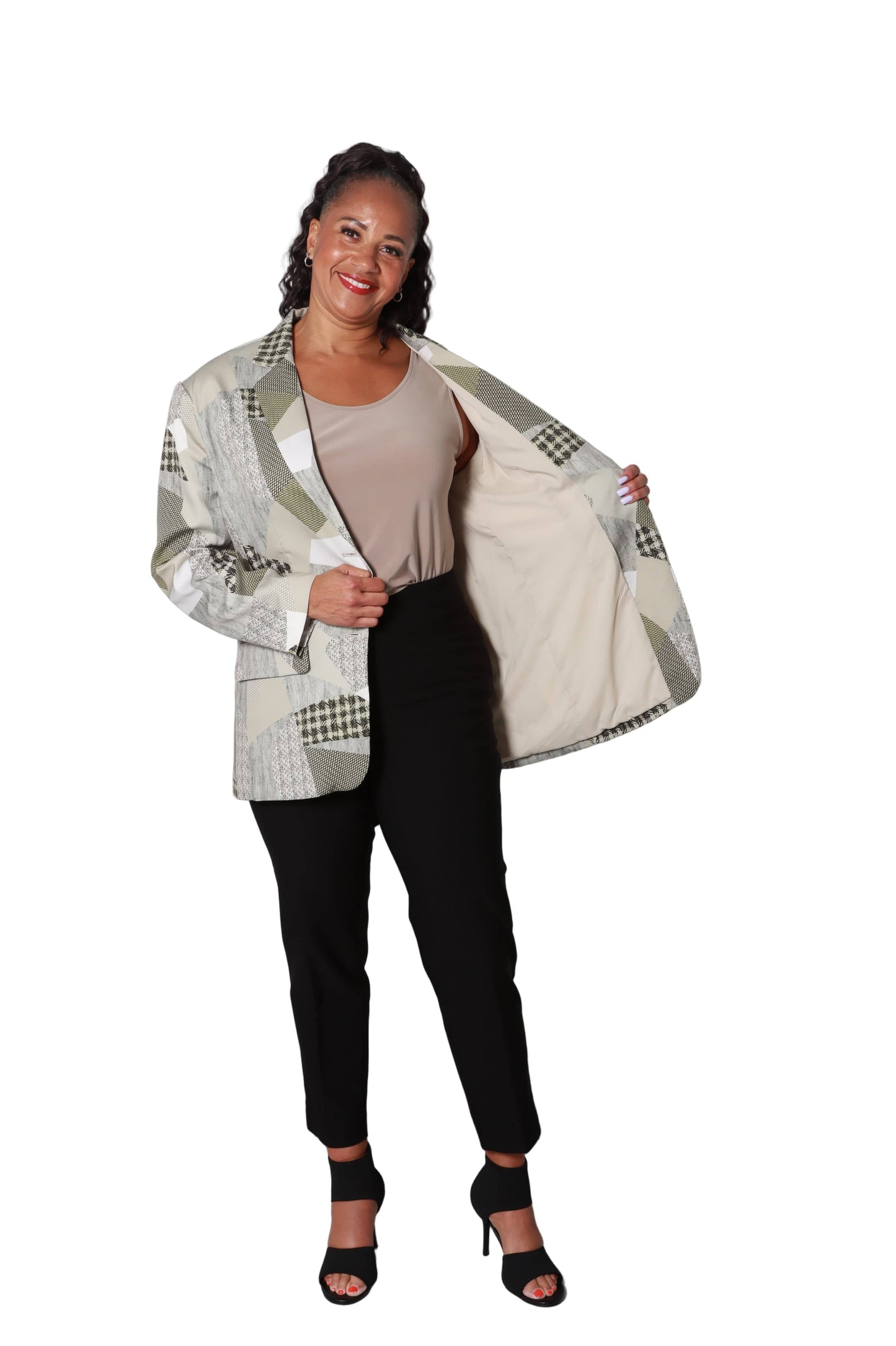 Patchwork Power Blazer