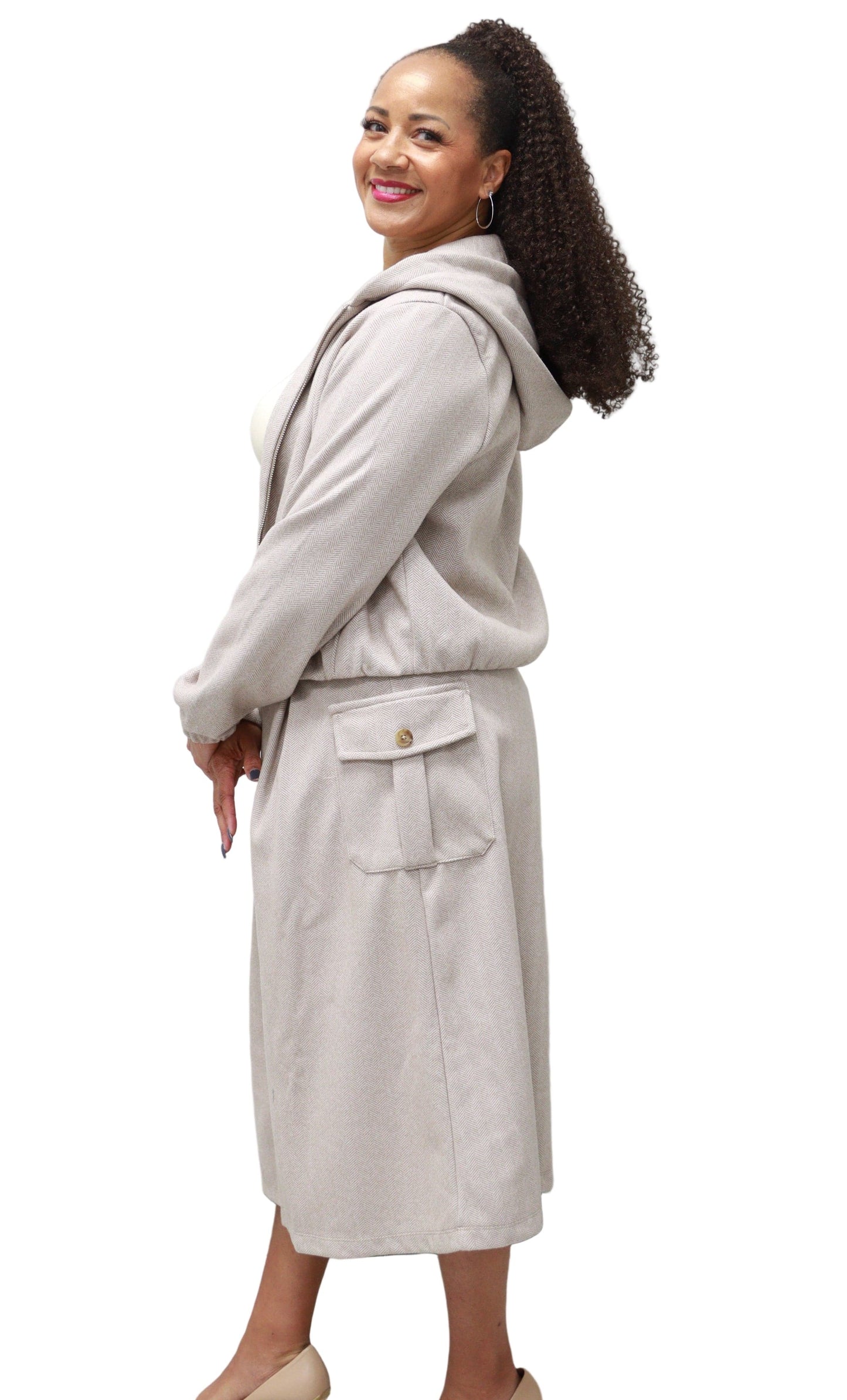 Metro Herringbone Skirt