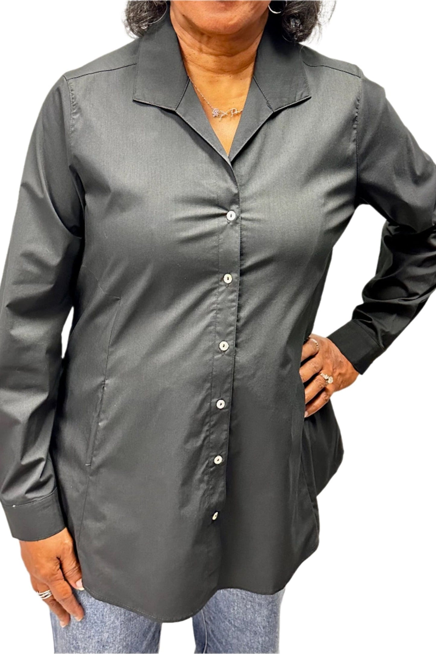 Button Front Tunic Shirt
