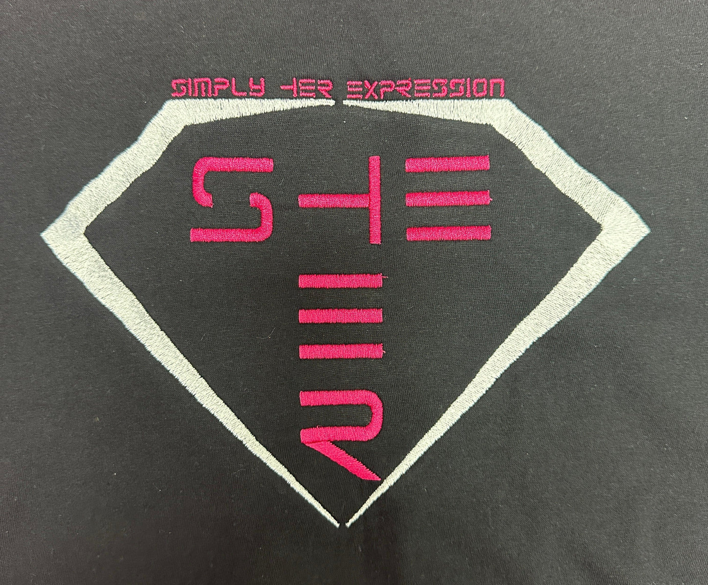 SHE/HER Embroidered Pronoun Tee in Black