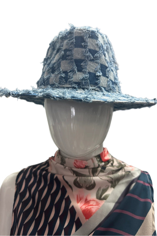 Distressed Patchwork Fedora