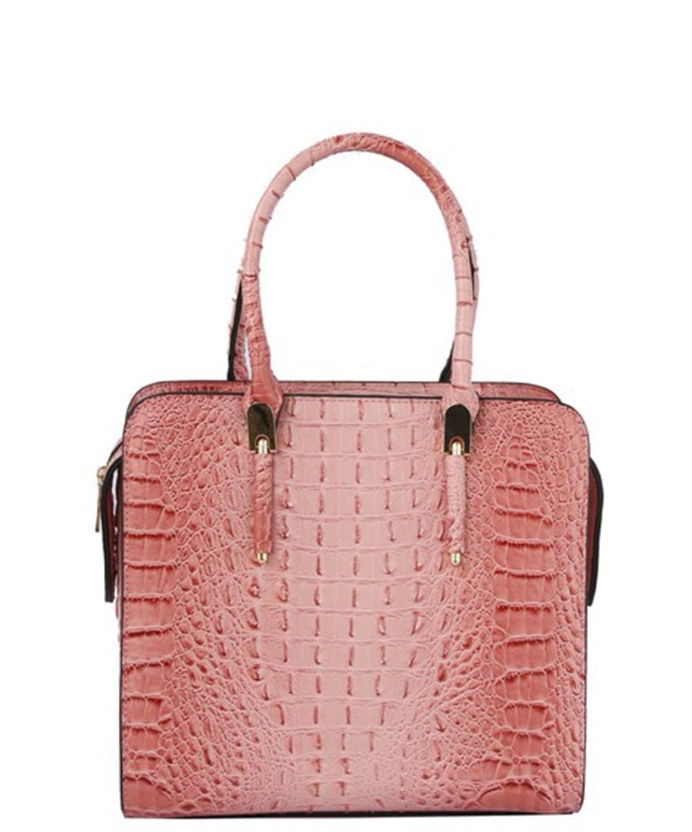 Croco Satchel with Clutch