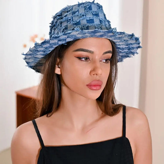 Distressed Patchwork Fedora