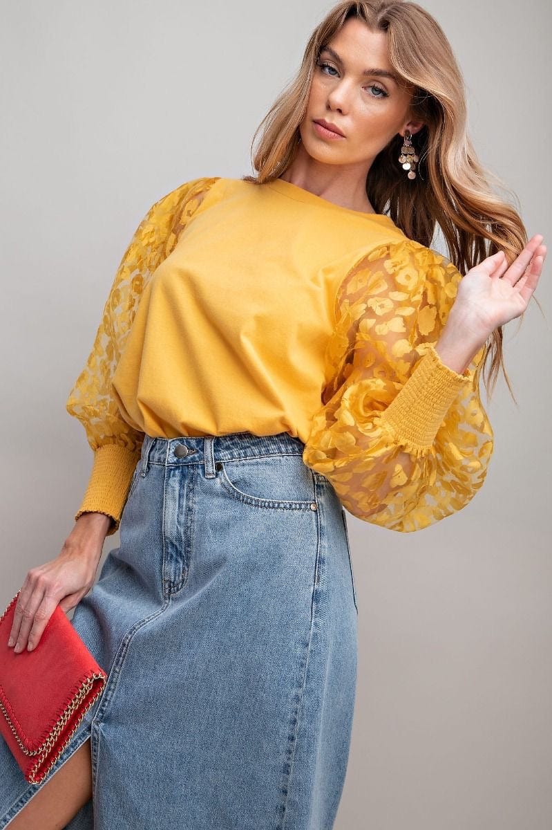 Mustard Drama Sleeve Top
