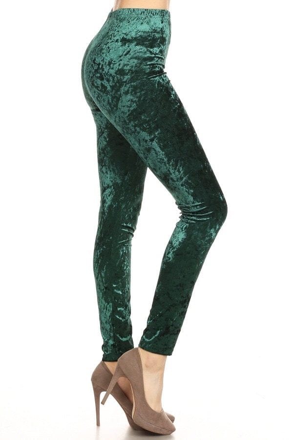 Teal Velvet Leggings