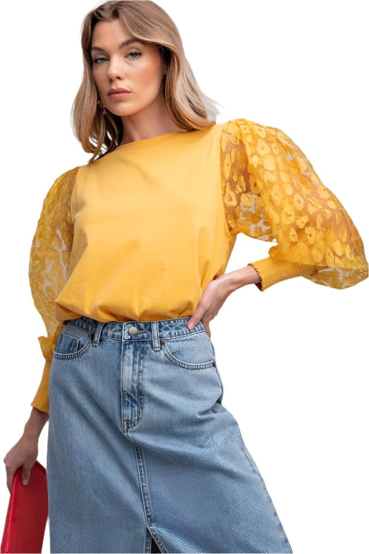 Mustard Drama Sleeve Top