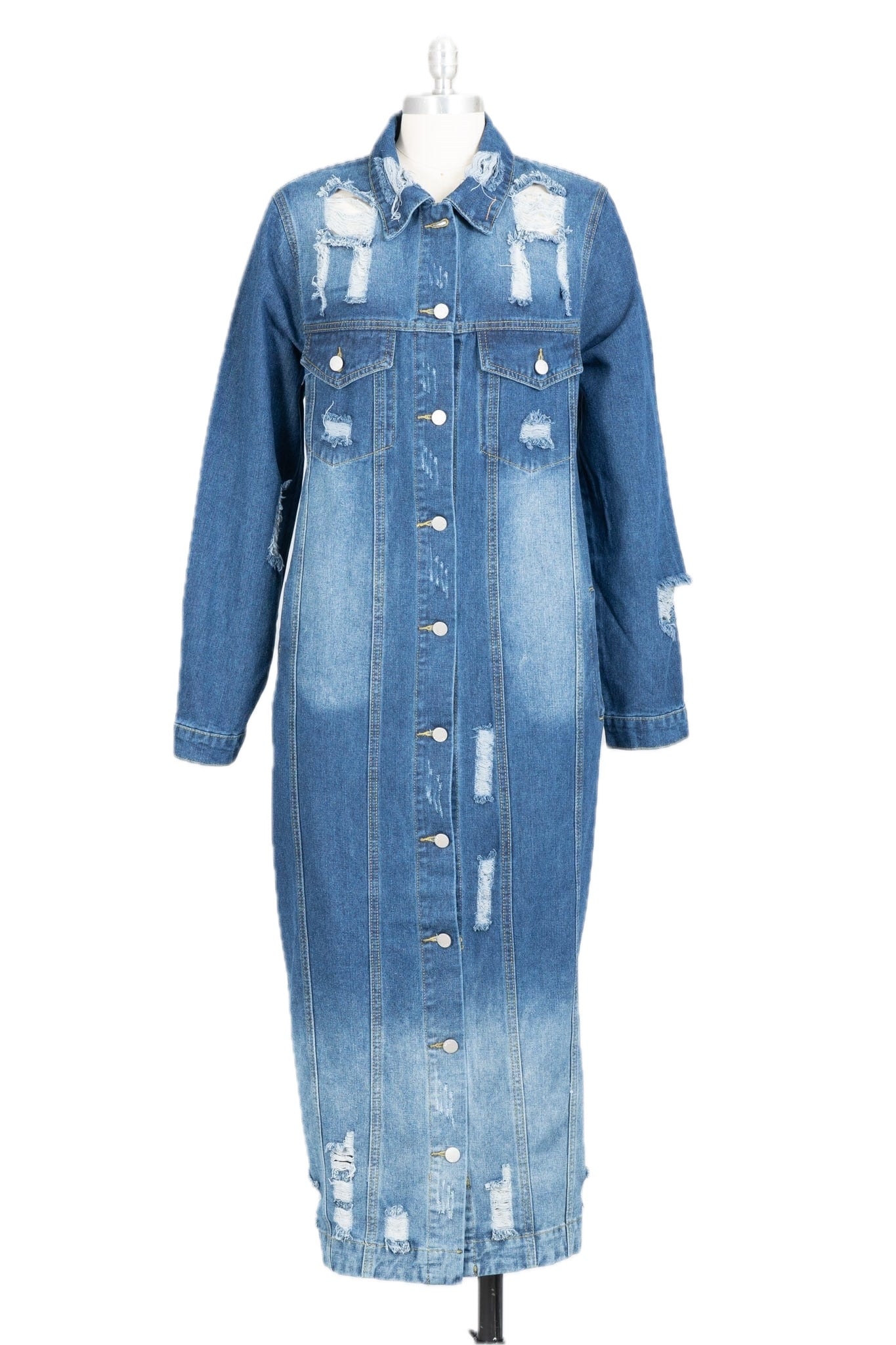 Kara Chic Long Denim Jacket