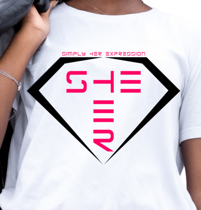 SHE/HER Pronoun Tee in White