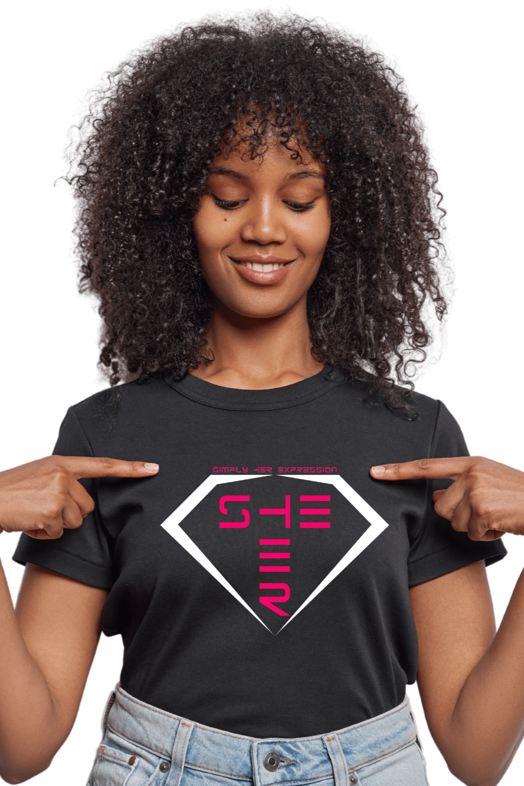 SHE/HER Pronoun Tee in Black