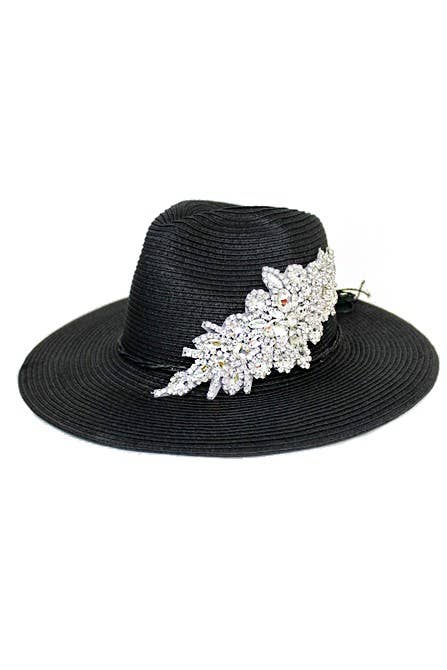 Crystal Rhinestone Panama Hat