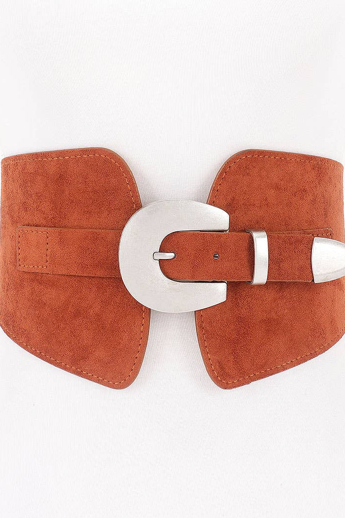 Suede Statement Buckle Belt